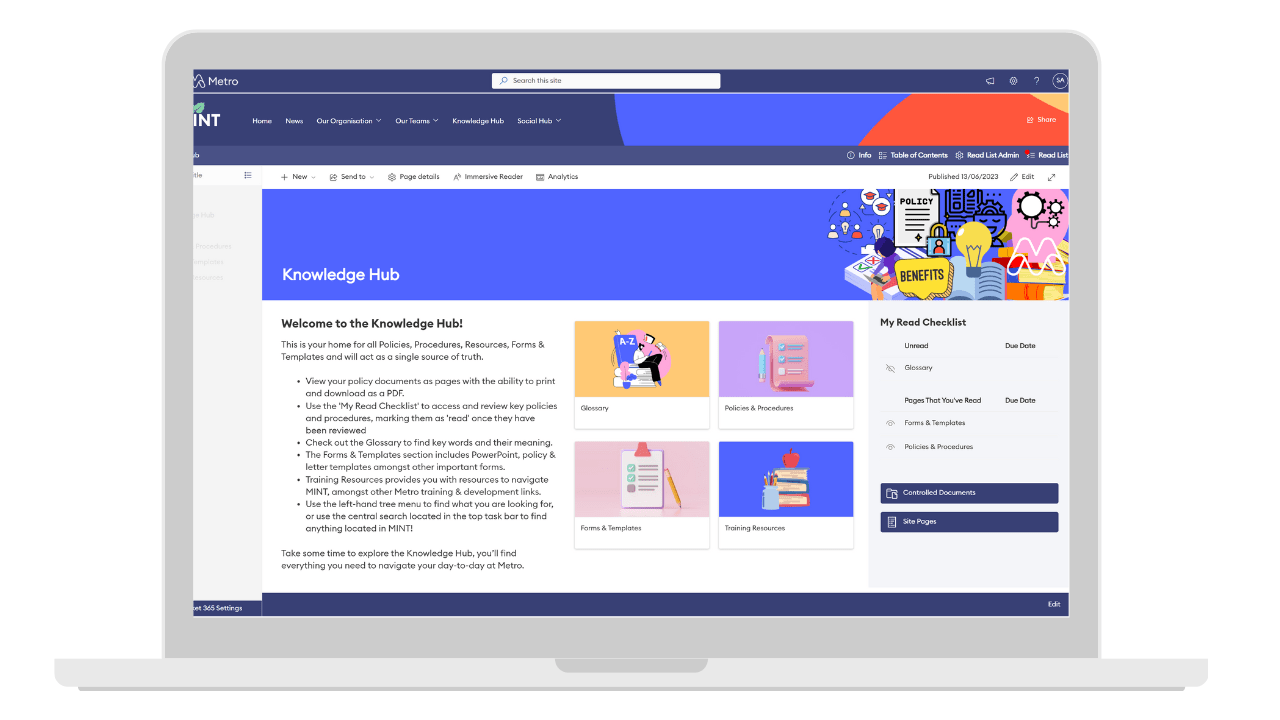 sharepoint online page design example knowledge sharing